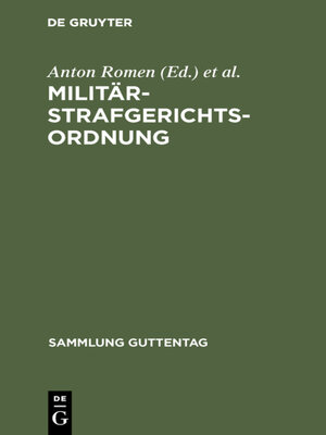 cover image of Militärstrafgerichtsordnung